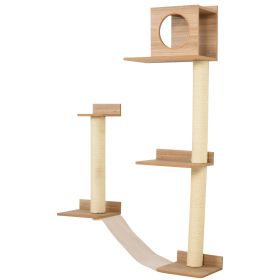 Multi-Level Kitty Playground: Sisal Scratching Posts, Yellow Condo Activity Center for Cats