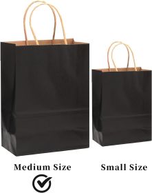 32-Packs Black Paper Gift Bags with Handles Bulk 7.6"x4.75"x10.5" Medium Size Gift Bags Multiple Uses