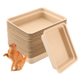 Twlead Disposable Cat Litter Box(15 Pack Of Trays)(Suitable for Cat Hamster Guinea Pig Mice Rabbit)Eco Friendly 100% Recycled Paper Trays(Shipmen