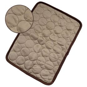 Pet Dog Cat Ice Silk Cold Nest Pad For Cooling In Summer (Option: Brown-40x30cm)