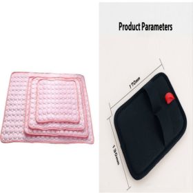 Pet Dog Cat Ice Silk Cold Nest Pad For Cooling In Summer (Option: Pink set-63x50cm)
