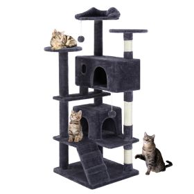Multi Functional Cat Treehouse Cat Climbing Frame (Option: Deep blue)
