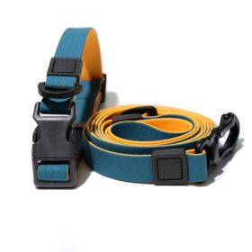 Honeycomb Embossed Dual-Color Pet Leash Set Is Stylish And Fashionable. The Embossed Surface Enhances The Leash's Grip, Preventing Slippage When (Option: Blueorange-15mm)