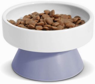 Cat Ceramic Raised Food Bowls, Elevated Pet Dish Feeder, Protect Pet's Spine, for Dog Kitty Puppy Pets Bowl, Tower Shaped Ceramic Pet Cats Food B (Color: purple)