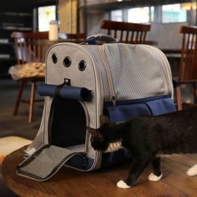 Stylish And Spacious Foldable Soft Pet Carrier For Dogs And Cats (Option: Blue)